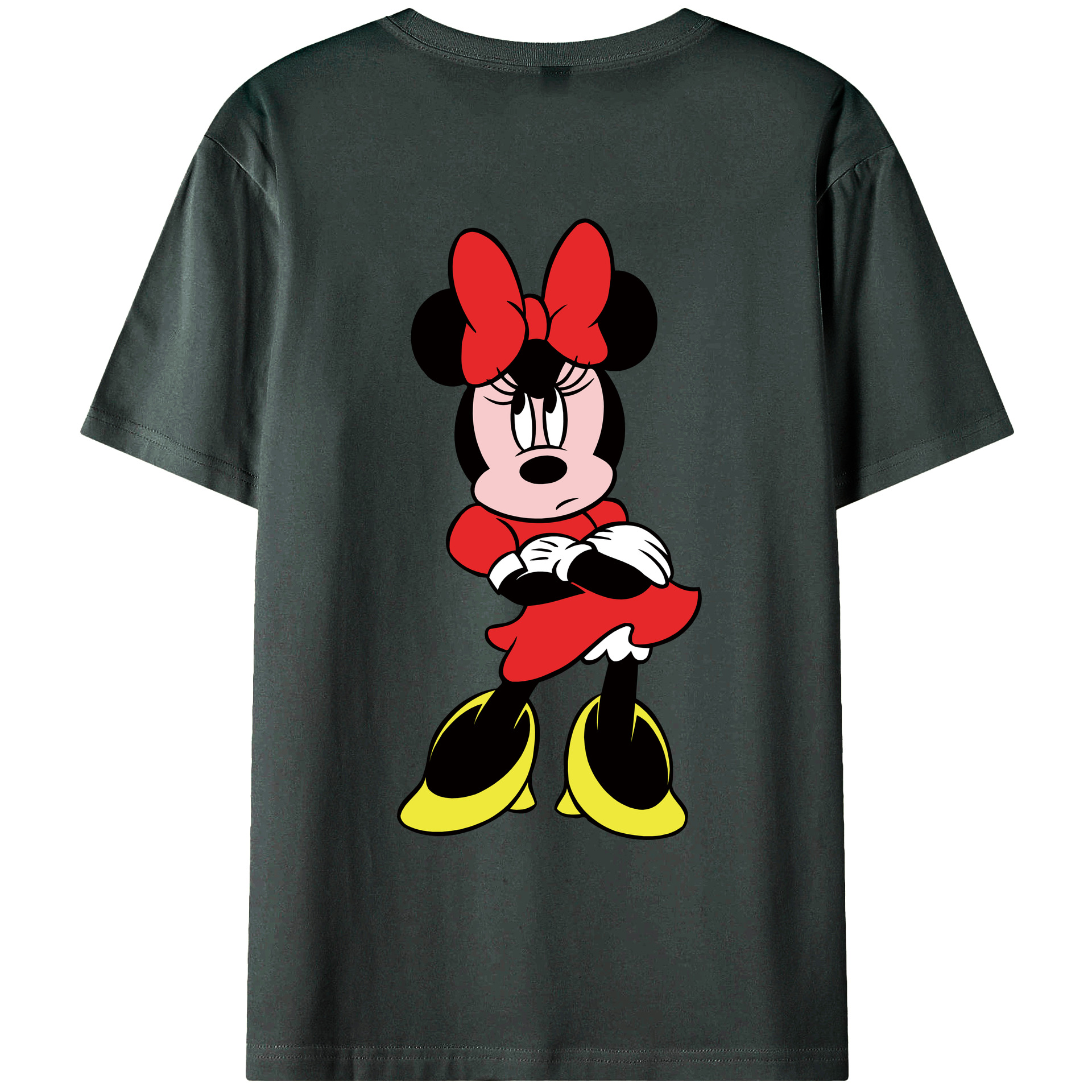 ミッキーマウス Mickey Mouse 綿100％ メンズ半袖Tシャツ（バックプリント） 通気性
